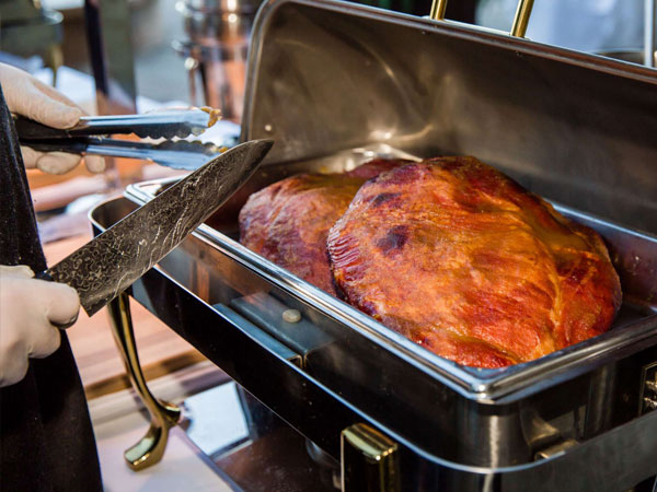 Meat being served at an event