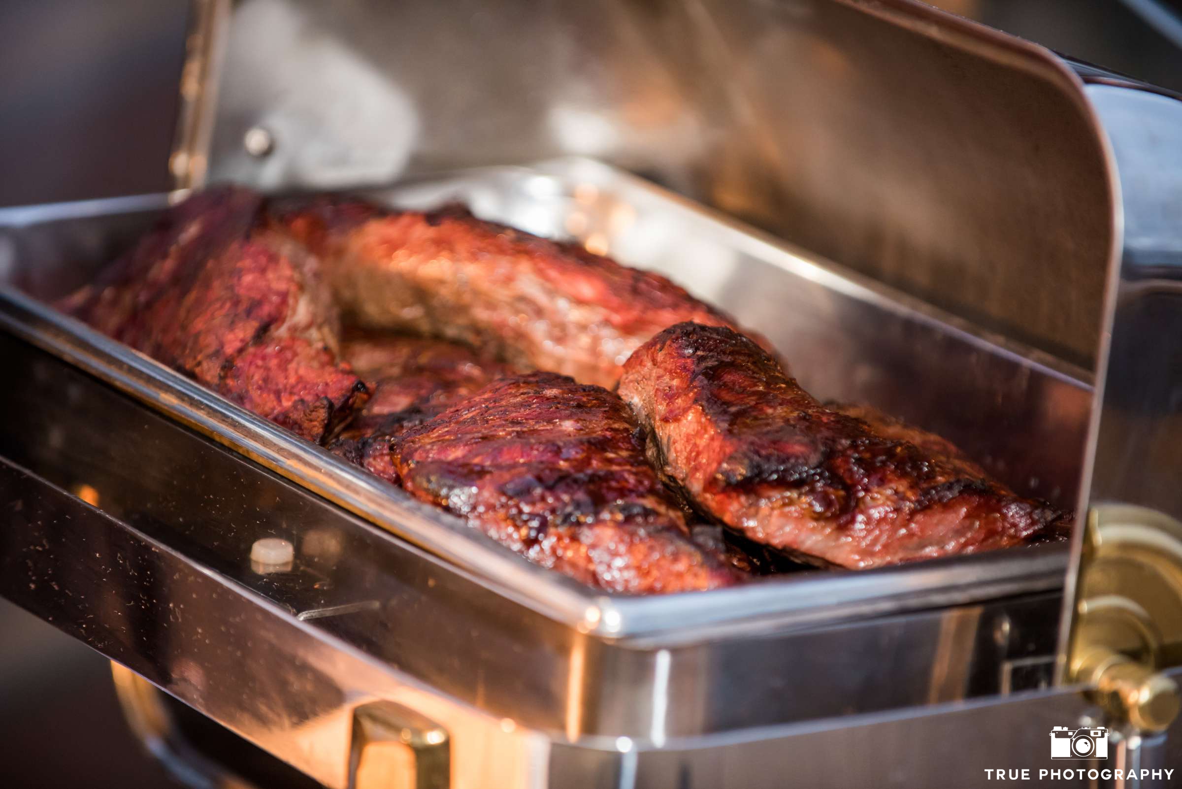 Grilled meat prepared to be served