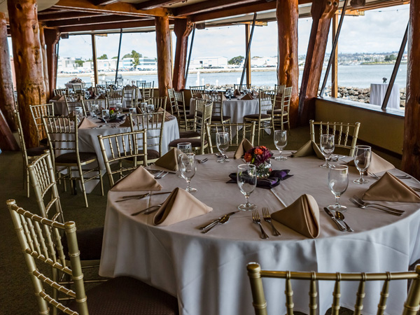 Dining room set up for wedding ceremony