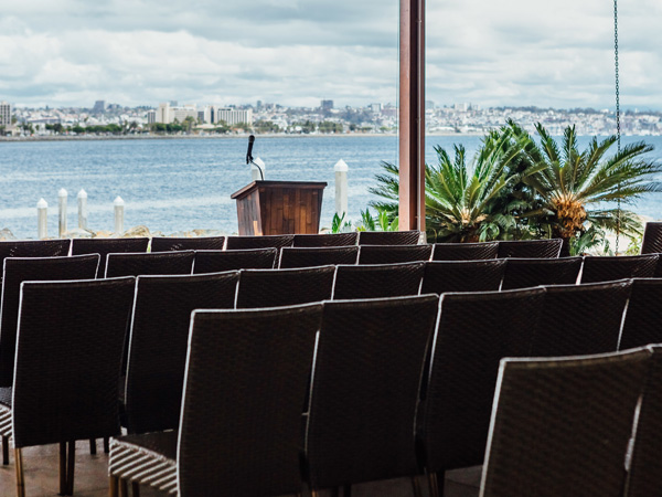 Set up for a wedding ceremony