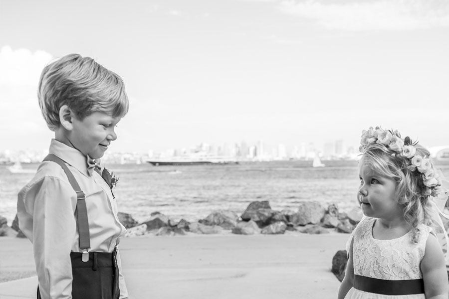 Little boy and girl at a wedding